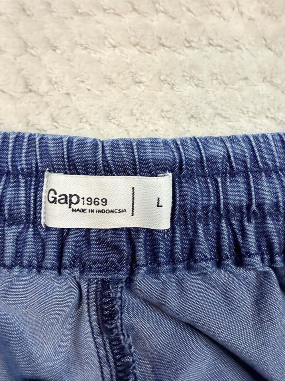 Women's Indigo Drawstring Casual Shorts 100% Lyocell Large - Picture 3 of 8
